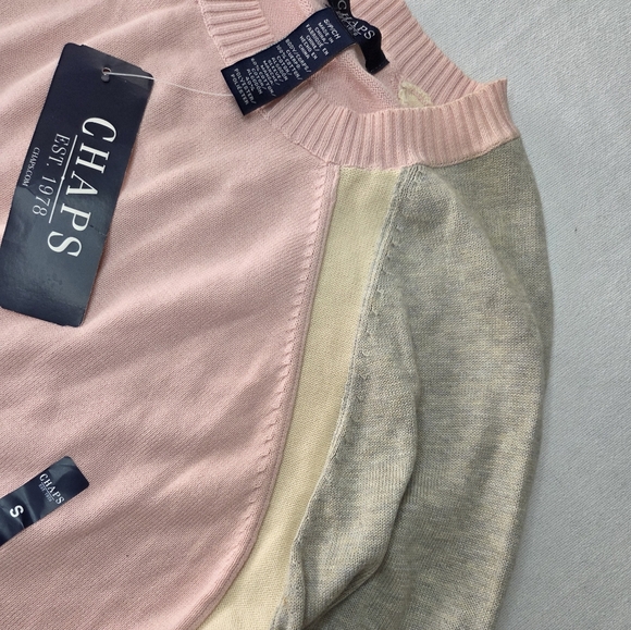 NEW Chaps Color-Block Pullover - Size S - Picture 4 of 7